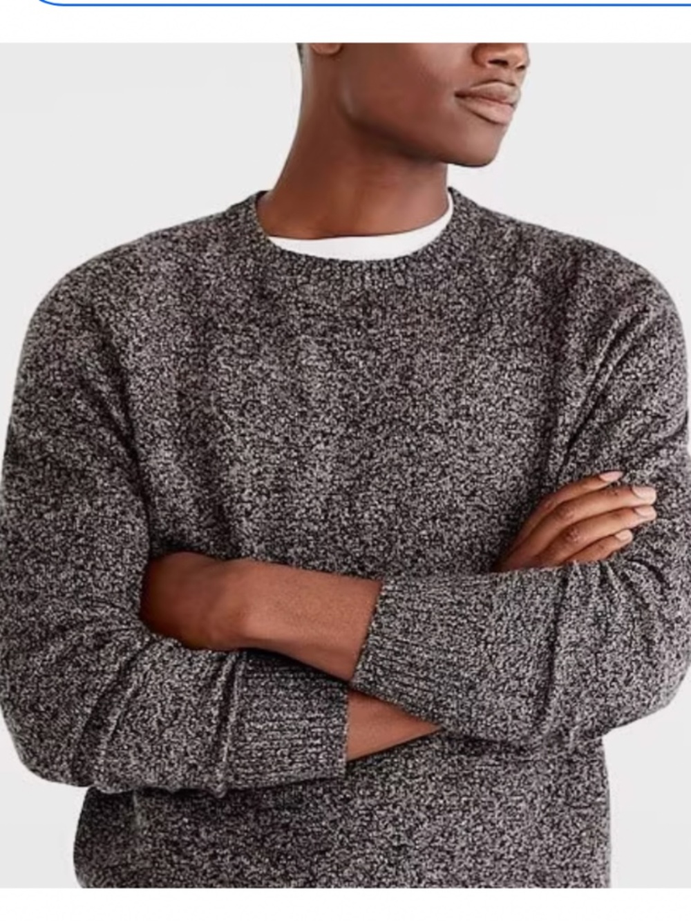 J.Crew Rugged merino wool-blend marled sweater Black Size L